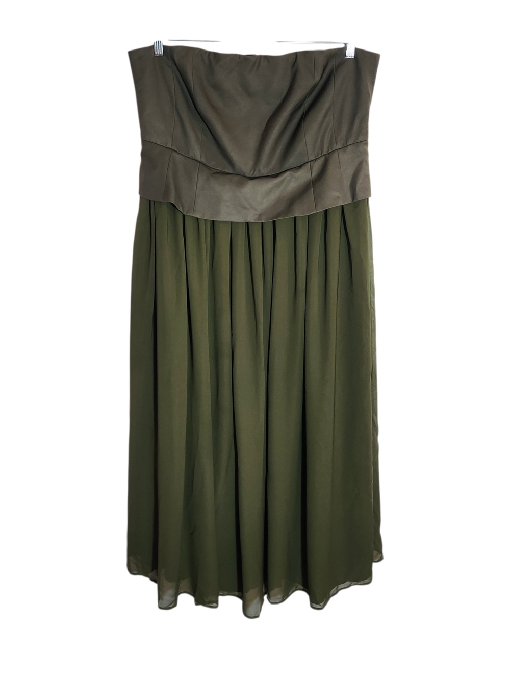 Eloquii Green Strapless Maxi Formal Dress Size 16 NWT Wedding Guest Dress